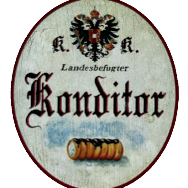KuK Nostalgie Holzschild Landesbefugter Konditor Konditorei Kuchen Torte Schild