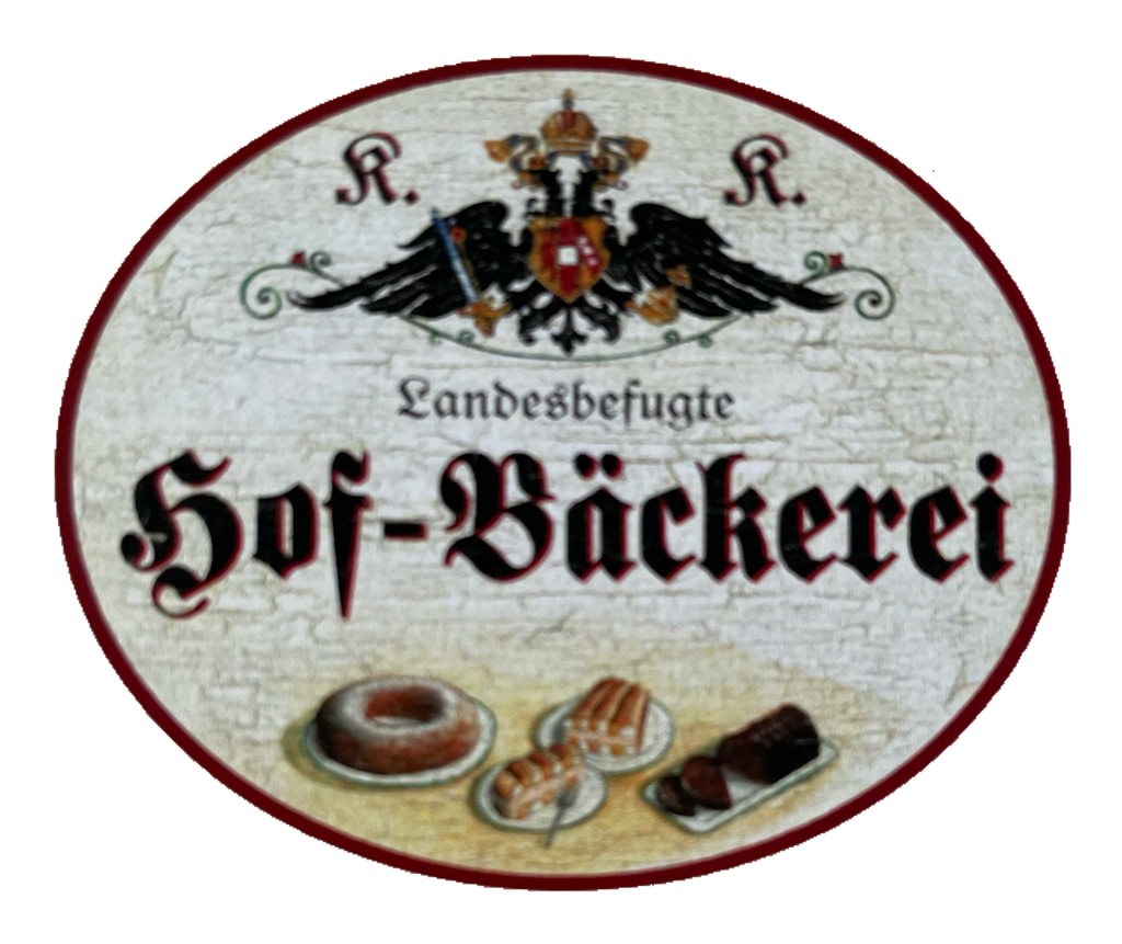 KuK Nostalgie Holzschild Landesbefugte Hof-Bäckerei Kuchen Torte Bäckerei Schild