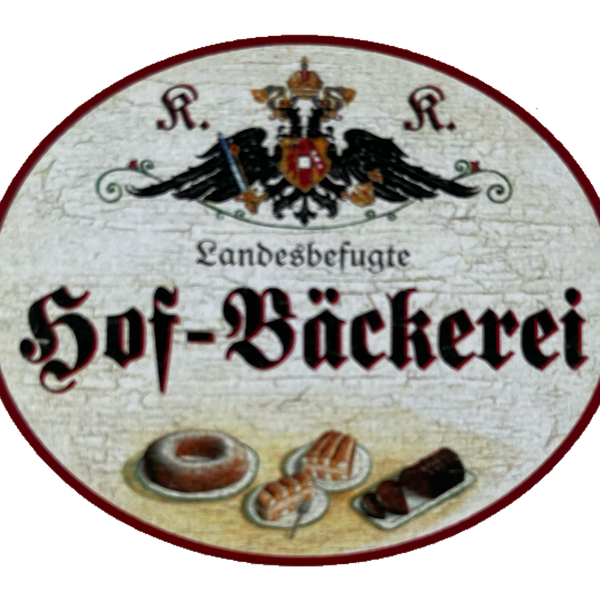 KuK Nostalgie Holzschild Landesbefugte Hof-Bäckerei Kuchen Torte Bäckerei Schild