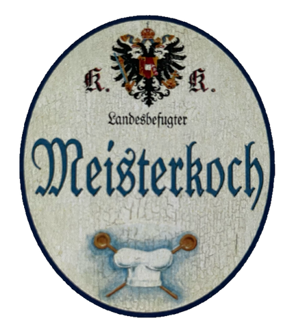 KuK Nostalgie Holzschild Landesbefugter Meisterkoch Koch Kochen Küche Schild