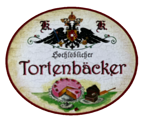 KuK Nostalgie Holzschild Hochlöblicher Tortenbäcker Torten Backen Kuchen Schild