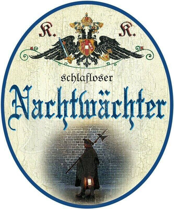 Kuk nostalgie holzschild - schlafloser nachtwächter - mann lampe th