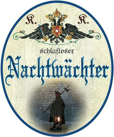 Kuk nostalgie holzschild - schlafloser nachtwächter - mann lampe th