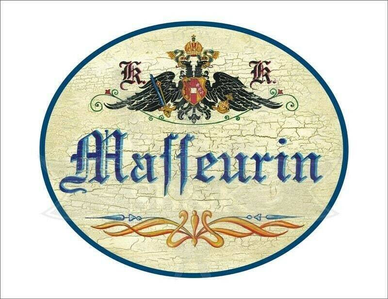 Kuk nostalgie holzschild - masseurin - ornament th