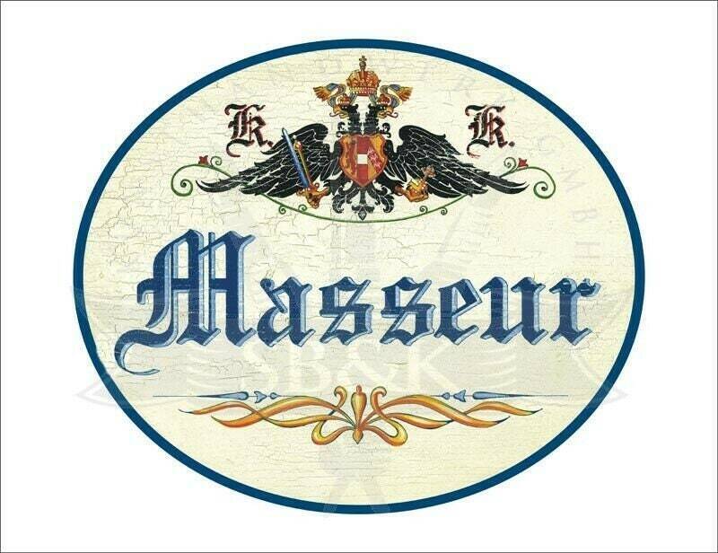Kuk nostalgie holzschild - masseur - ornament th