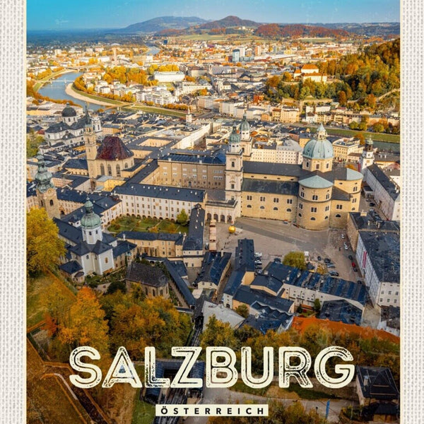Schild Salzburg Österreich Stadt Ansicht Dom 12x18 20x30 30x40 Blech/Holz