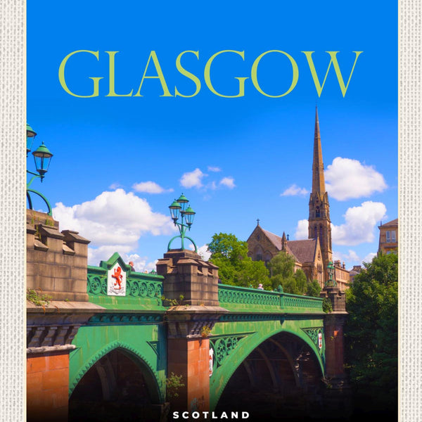 Schild Glasgow Scotland Schottland Kelvinbridge 12x18 20x30 30x40 Blech od. Holz