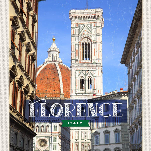 Schild Florence Italy Florenz Italien Dom Turm 12x18 20x30 30x40 Blech od. Holz