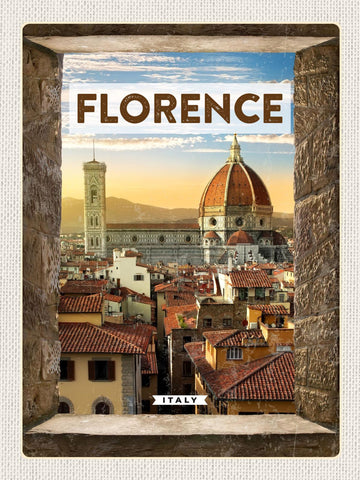 Schild Florence Italy Florenz Italien Dom Blick 12x18 20x30 30x40 Blech od. Holz