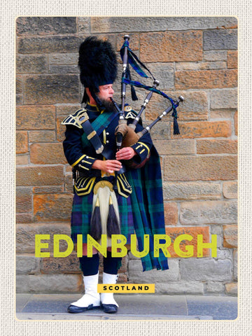 Schild Edinburgh Scotland Schottland Dudelsack 12x18 20x30 30x40 Blech od. Holz