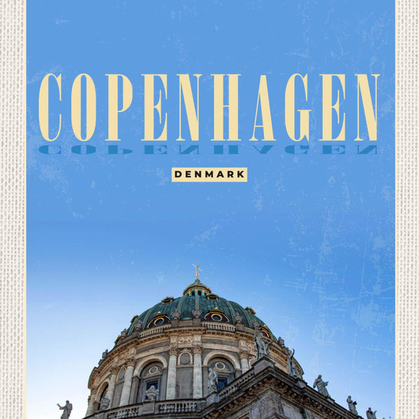 Schild Copenhagen Kopenhagen Dänemark Kirche 12x18 20x30 30x40 Blech od. Holz