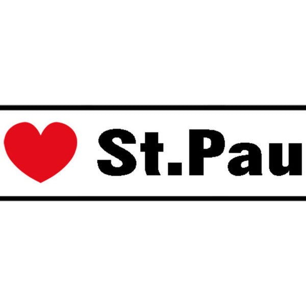 Schild I ❤️ St. Pauli Hamburg Liebe Deutschland Fan 46 x 10 Blech od. Holz