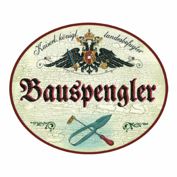 KuK Nostalgie Holzschild Bauspengler Spengler Schild