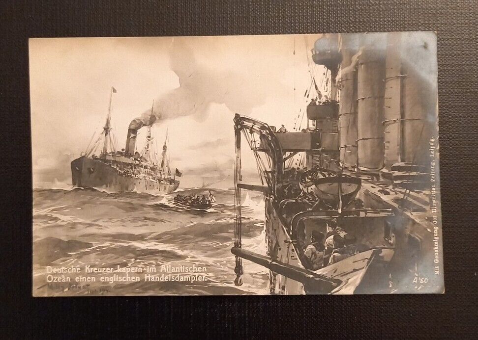 Deutsche Kreuzer Kapern Atlantischer Ozean Englischen Handelsdampfer 50159 Ga