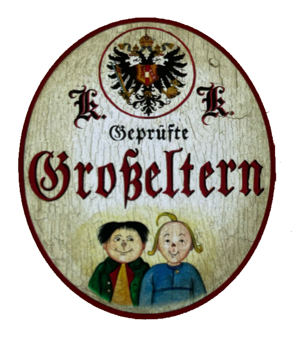 KuK Nostalgie Holzschild Geprüfte Großeltern Oma Opa Großvater Großmutter Schild