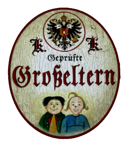 KuK Nostalgie Holzschild Geprüfte Großeltern Oma Opa Großvater Großmutter Schild