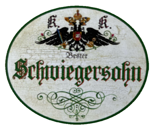 KuK Nostalgie Holzschild Bester Schwiegersohn Schwiegereltern Familie Schild