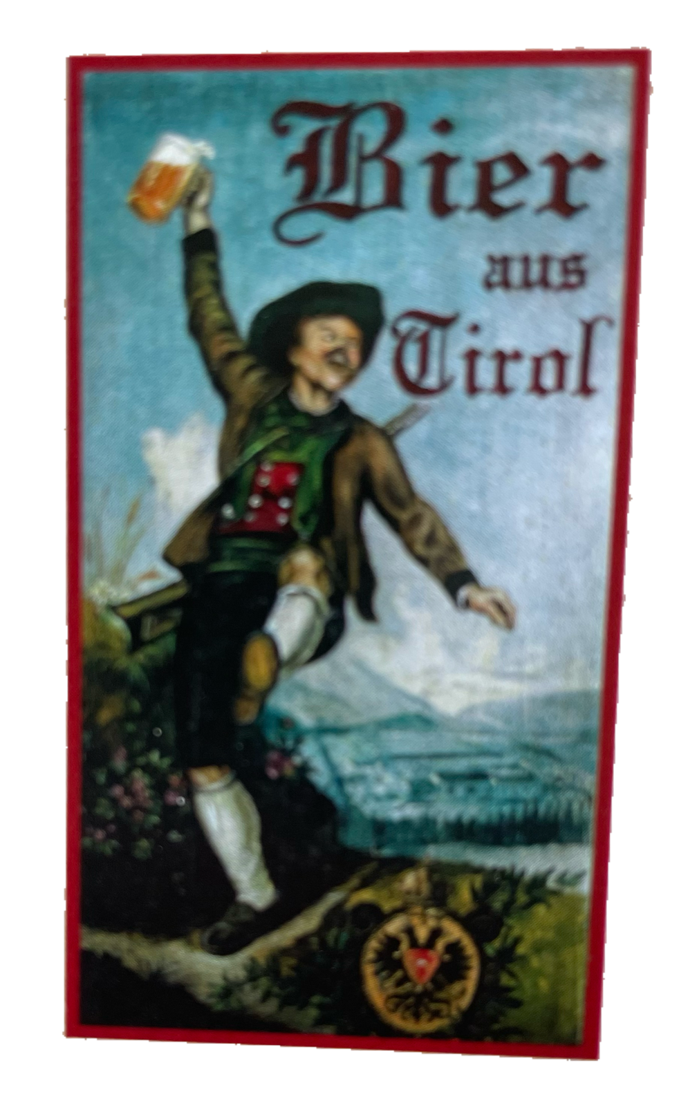 Nostalgie Holzschild Bier Aus Tirol Alkohol Wirt Wirtshaus Glas Tiroler Schild