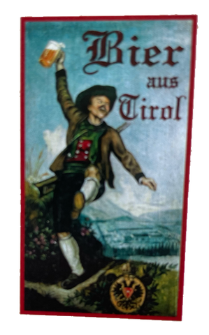 Nostalgie Holzschild Bier Aus Tirol Alkohol Wirt Wirtshaus Glas Tiroler Schild