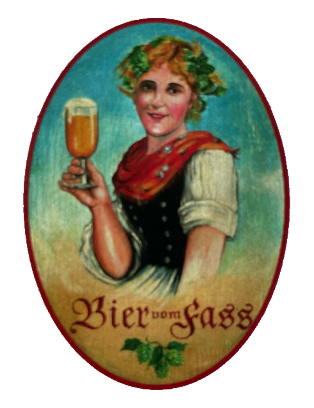 Nostalgie Holzschild Bier Vom Fass Alkohol Kellnerin Wirt Wirtshaus Schild