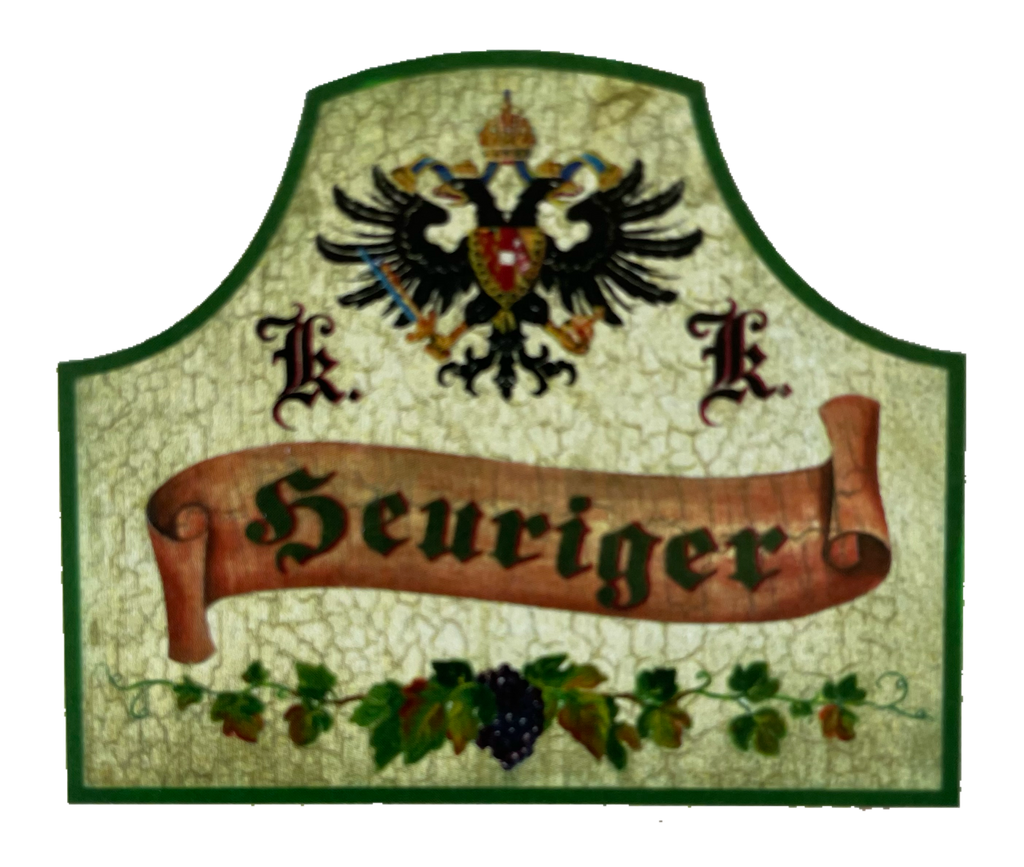KuK Nostalgie Holzschild Heuriger Wirt Wirtshaus Wein Schenke Alkohol Schild