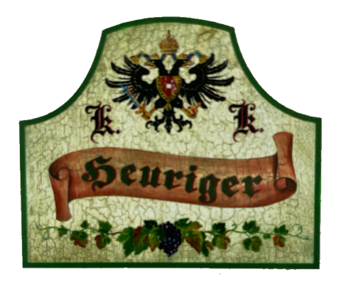 KuK Nostalgie Holzschild Heuriger Wirt Wirtshaus Wein Schenke Alkohol Schild