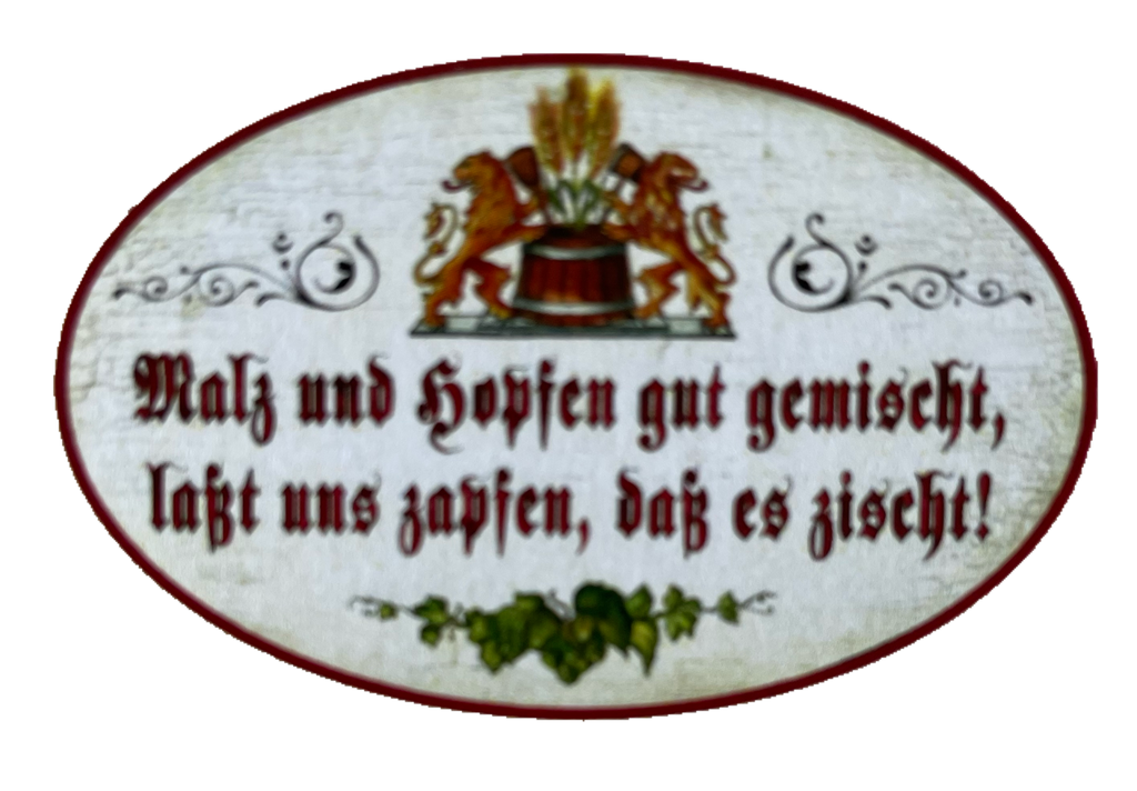 Nostalgie Holzschild Malz & Hopfen Gut Gemischt Zapfen Zischt Bier Schild
