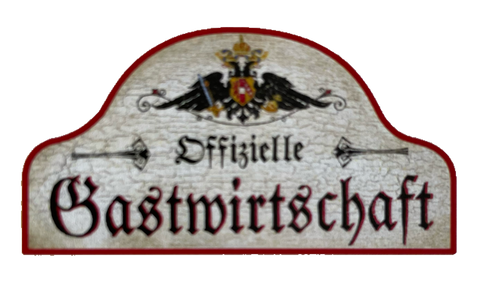 KuK Nostalgie Holzschild Offizielle Gastwirtschaft Wirt Wirtshaus Bier Schild