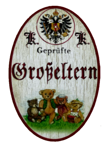 KuK Nostalgie Holzschild Geprüfte Großeltern Oma Opa Großvater Großmutter Schild