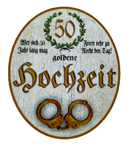 KuK Nostalgie Holzschild Goldene Hochzeit 50 Jahre Ehe Paar Heirat Schild