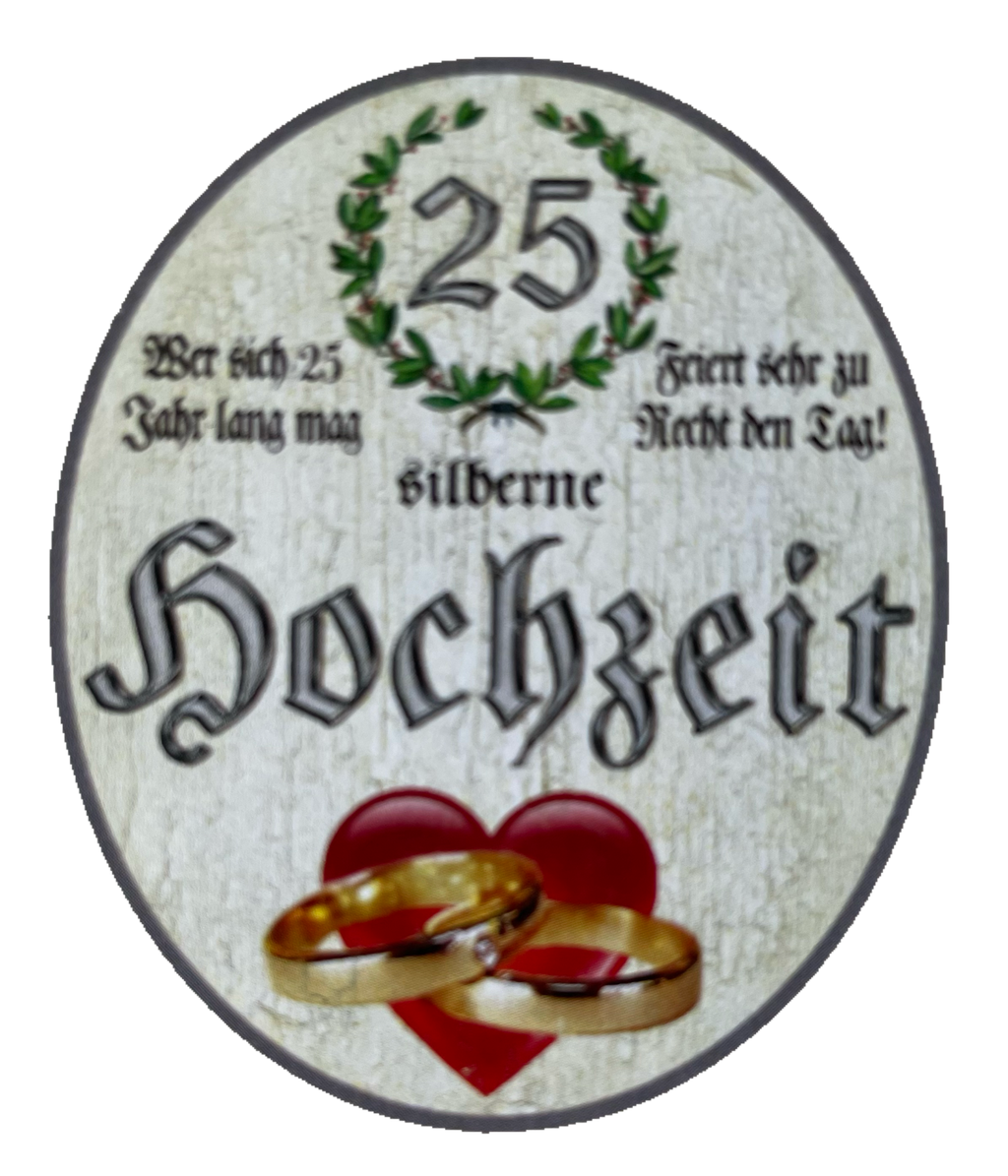 Nostalgie Holzschild Silberne Hochzeit Wer Sich 25 Jahre Lang Mag Feiert Schild