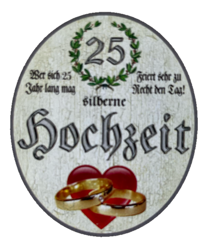 Nostalgie Holzschild Silberne Hochzeit Wer Sich 25 Jahre Lang Mag Feiert Schild