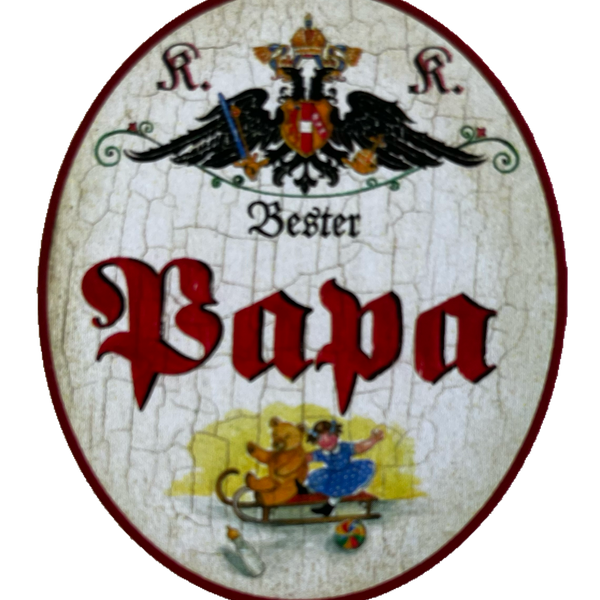 KuK Nostalgie Holzschild Bester Papa Vater Kinder Kind Familie Schild