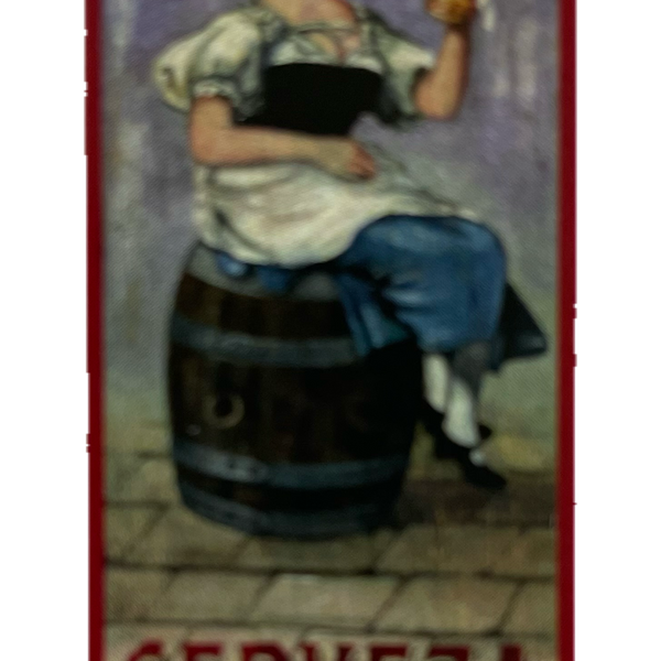 Nostalgie Holzschild Cerveza De Barril Fassbier Bier Alkohol Brauerei Schild