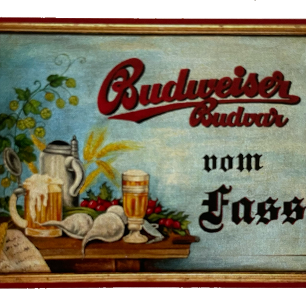 Nostalgie Holzschild Budweiser Vom Fass Bier Alkohol Brauerei Glas Wirt Schild