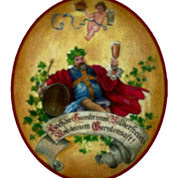 Nostalgie Holzschild Hoch Dir Gambrinus Brauerei Bier Alkohol Gerstensaft Schild
