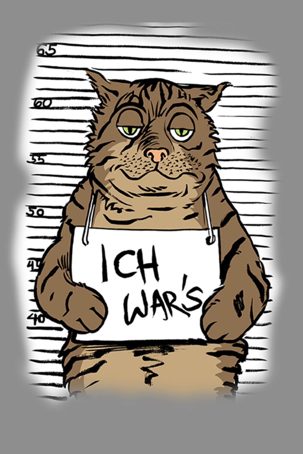 Schild Spruch Ich war's Katze Mugshot JW