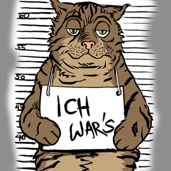 Schild Spruch Ich war's Katze Mugshot JW