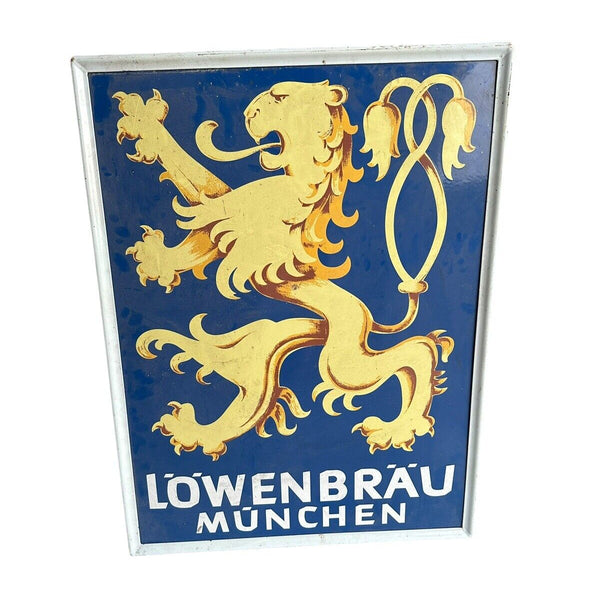 Löwenbräu  Schild 1960er Jahre ca. 80x60 Brauerei Bier Original