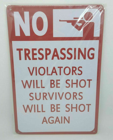 Nostalgie Retro Blechschild "No Trespassing" Spruch siehe Bild 30x20 50249