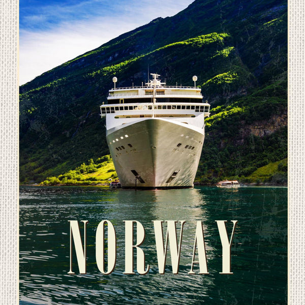 Schild Norway Norwegen Schiff Fjords Kreuzfahrt 12x18 20x30 30x40 Blech/Holz