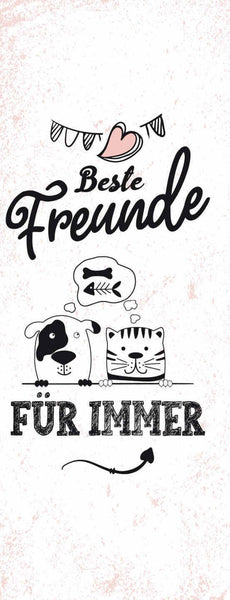 Schild beste freunde für immer freundschaft katze hund tier 27x10 blech od.holz