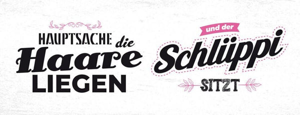 Schild hauptsache die haare liegen & der schlüppi sitzt 27x10 blech od.holz
