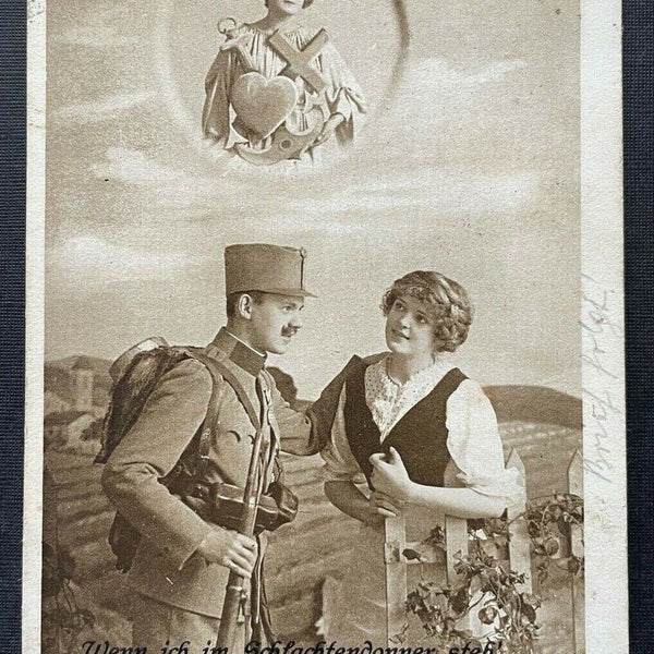 Gottes Schutz Frau Soldat Uniform Kleid Bart Gewehr Kreuz Krieg Zaun 400365 TH