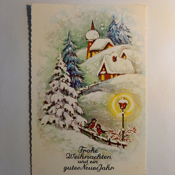 Weihnachtskarte Schneelandschaft mit 2 Vogerl  85167 GR