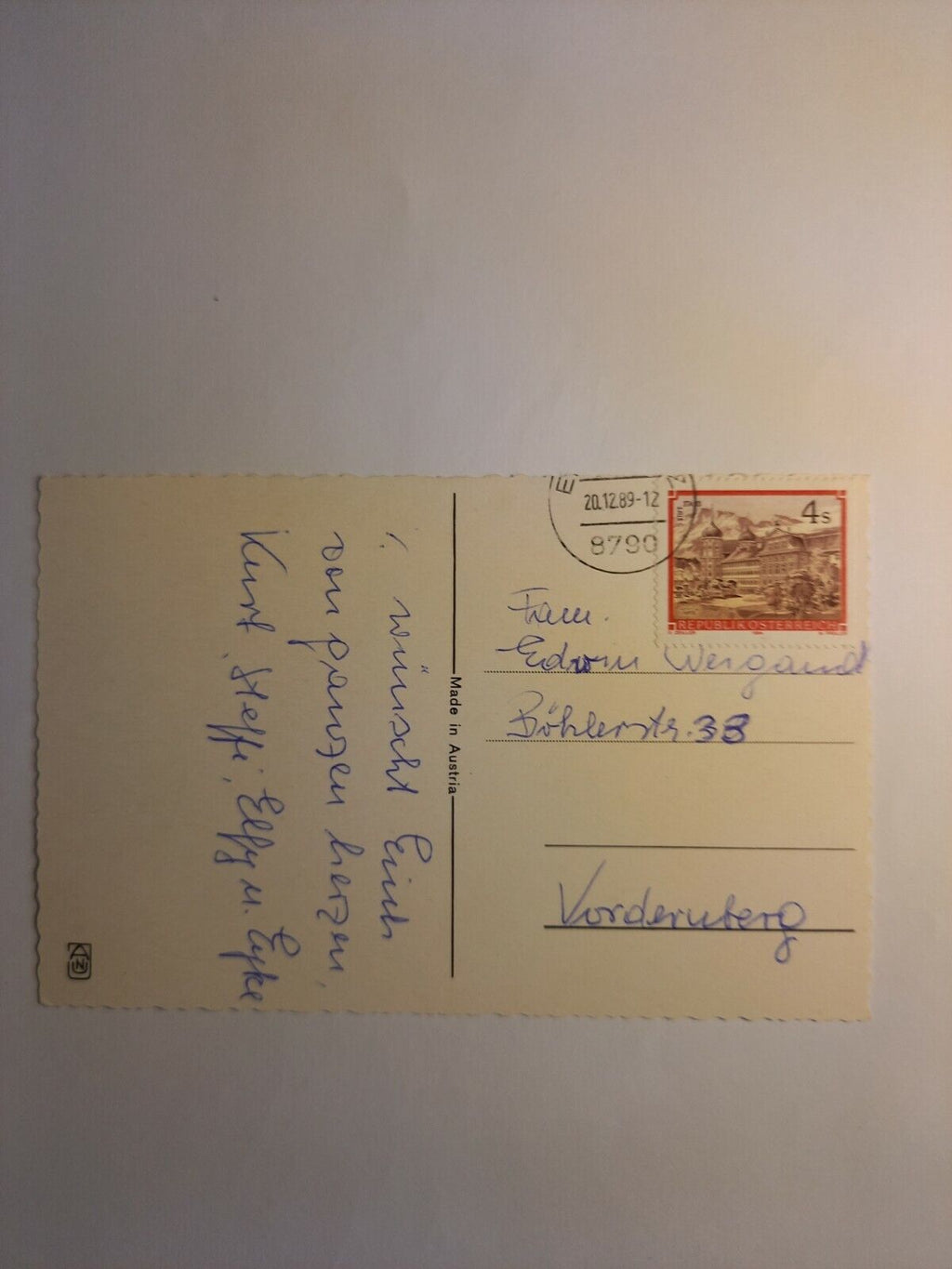 Weihnachtskarte Schneelandschaft mit 2 Vogerl  85167 GR