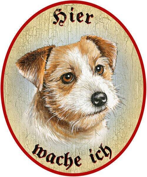 Kuk nostalgie holzschild "hier wache ich" norfolk terrier hund