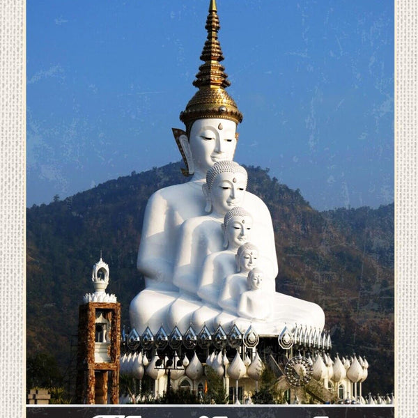 Schild Thailand Wat Pha Sorn Kaew Buddha Statue 12x18 20x30 30x40 Blech/Holz