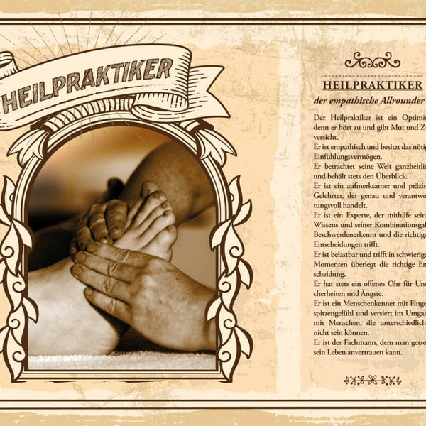 Schild Heilpraktiker Beruf Naturheilkunde Medizin 12x18 20x30 30x40 Blech/Holz