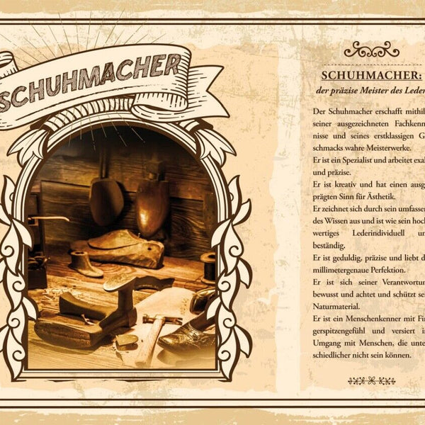 Schild Schuhmacher Beruf Schuster Schuhe Handwerker 12x18 20x30 30x40 Blech/Holz